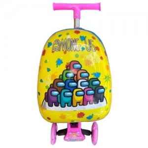 Детский чемодан-самокат Blezer. Цвет: желтый