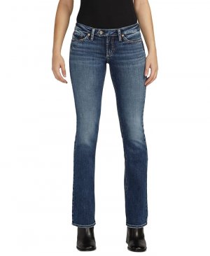 Женские прямые джинсы Brit с низкой посадкой , синий Silver Jeans Co.