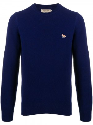 Пуловер с нашивкой Maison Kitsuné. Цвет: синий