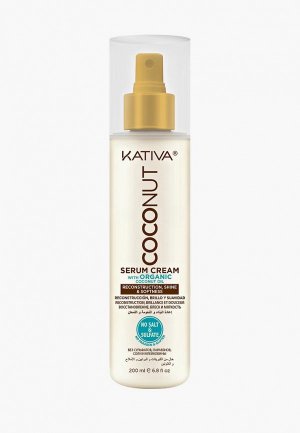 Сыворотка для волос Kativa с органическим кокосовым маслом поврежденных 200 мл. Цвет: прозрачный