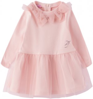 Детское розовое платье с кристаллами Miss Blumarine