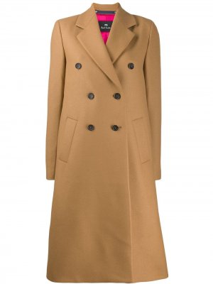 Двубортное пальто PS Paul Smith. Цвет: коричневый