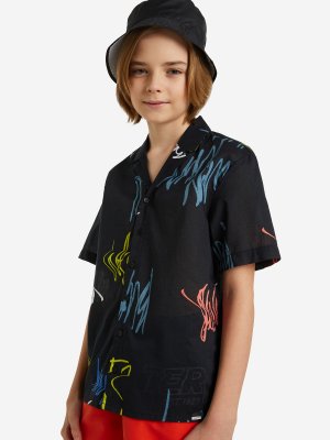 Рубашка с коротким рукавом для мальчиков , Черный Termit. Цвет: черный
