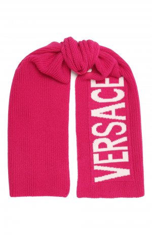 Шерстяной шарф Versace. Цвет: розовый