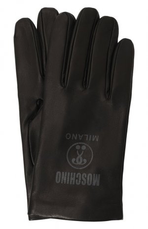 Кожаные перчатки Moschino. Цвет: чёрный