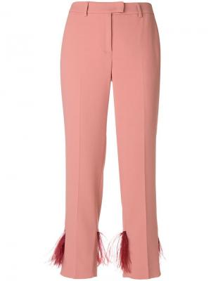 Укороченные брюки с бахромой Incotex. Цвет: розовый