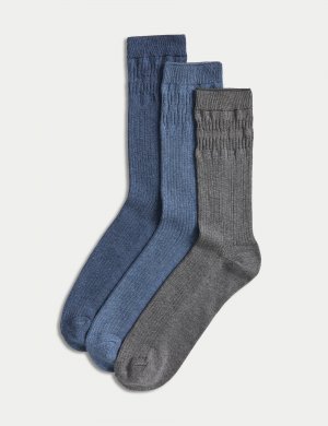 3 пары носков Gentle Grip Cool & Fresh , синий микс Marks Spencer
