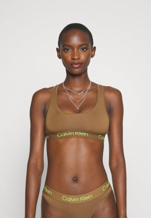 Бюстье Бюстгальтер без подкладки , кофейный ликер/зеленый жасмин с логотипом Calvin Klein Underwear