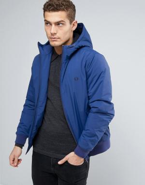 Синяя утепленная куртка с капюшоном Brentham Fred Perry. Цвет: синий