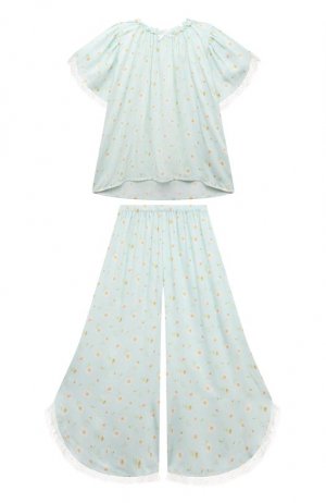 Пижама из вискозы Amiki Children. Цвет: голубой