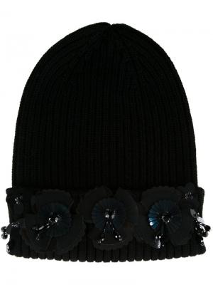 Декорированная шапка-бини Muveil. Цвет: чёрный