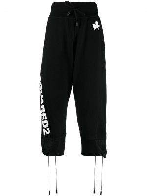 Укороченные спортивные брюки с логотипом Dsquared2. Цвет: черный