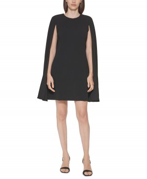 Платье-футляр с рукавами-накидкой , черный Calvin Klein