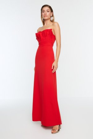 Вечернее платье и для выпускного – Красный Shift , Trendyol