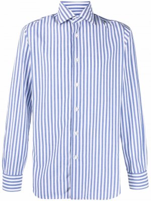 Striped cotton shirt Barba. Цвет: синий