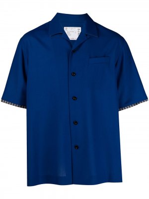 Рубашка с короткими рукавами sacai. Цвет: синий