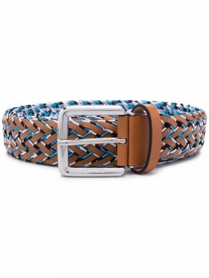 Woven leather belt ETRO. Цвет: синий
