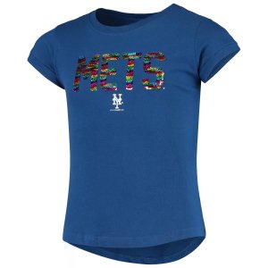 Молодежная футболка New Era Royal York Mets с пайетками для девочек