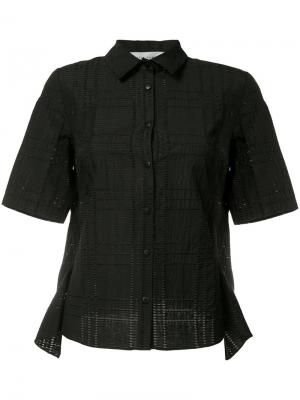 Рубашка с короткими рукавами перфорацией Partow. Цвет: чёрный