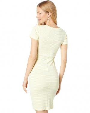 Платье Short Sleeve Crew Neck Dress, цвет Yellow Pear/White Three Dots