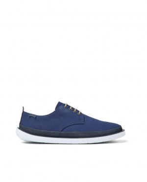 Однотонные мужские туфли на шнуровке с контрастной подошвой , синий Camper