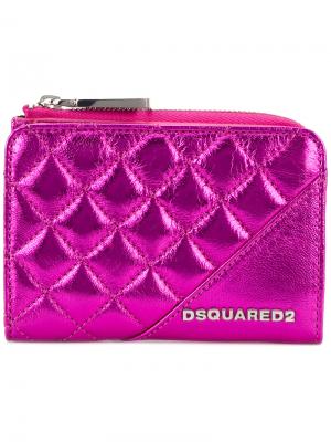 Стеганый кошелек Dsquared2. Цвет: розовый и фиолетовый