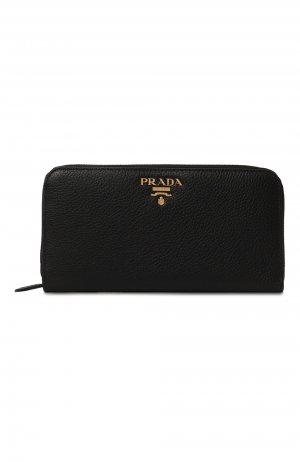 Кожаный кошелек Prada. Цвет: чёрный