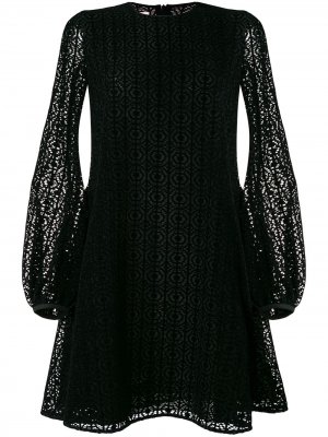 Расклешенное кружевное платье Giamba. Цвет: черный