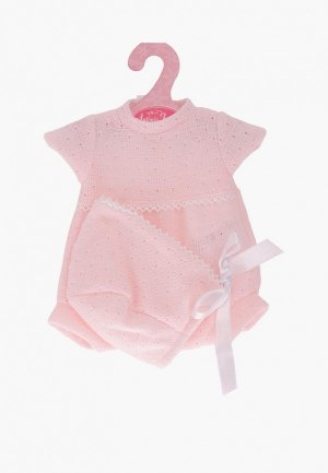 Одежда для куклы Munecas Dolls Antonio Juan 30 - 35 см, боди-комбинезон, чепчик розовый. Цвет: розовый
