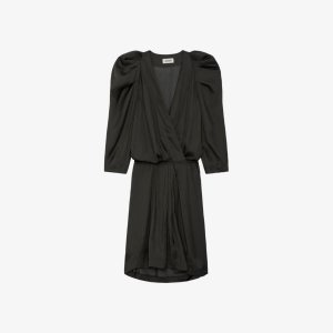 Атласное платье мини Ruz с запахом и длинными рукавами , цвет slate Zadig&Voltaire