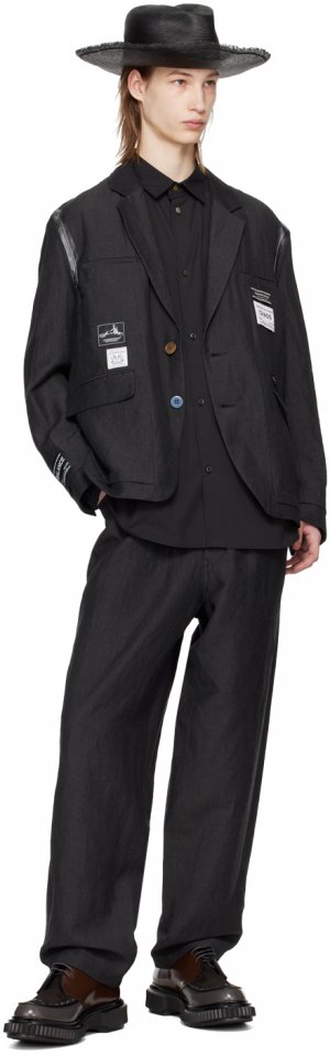 Серый пиджак с нашивками , цвет Charcoal Undercover