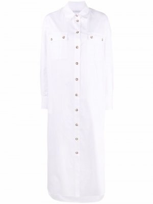 Платье-рубашка длины макси Manuel Ritz. Цвет: белый