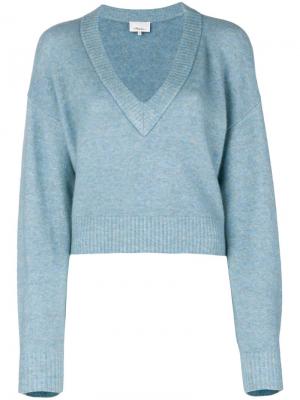 Укороченные свитер с V-образным вырезом 3.1 Phillip Lim. Цвет: синий