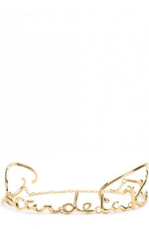 Фигурный ремень в виде логотипа бренда на цепочке Oscar de la Renta. Цвет: золотой