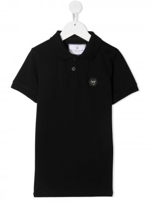 Рубашка поло с логотипом SS Hexagon Philipp Plein Junior. Цвет: черный