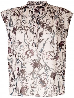 Блузка с цветочным принтом Tomorrowland. Цвет: белый