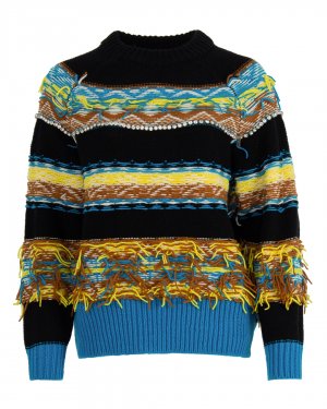 Вязаный свитер Essentiel. Цвет: черный+принт