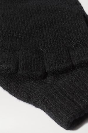 JOHNSTONS OF ELGIN + NET SUSTAIN кашемировые перчатки без пальцев, черный