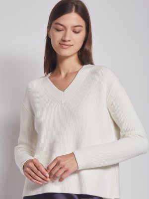 Вязаный пуловер zolla. Цвет: белый