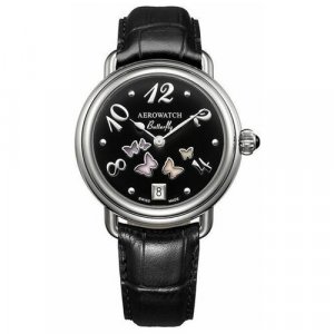 Наручные часы , черный, серебряный AEROWATCH. Цвет: черный/серебристый