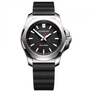 Наручные часы VICTORINOX V241768 женские, кварцевые, водонепроницаемые, противоударные, индикатор запаса хода, подсветка стрелок, антибликовое покрытие стекла, черный. Цвет: черный
