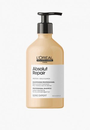 Шампунь LOreal Professionnel L'Oreal для восстановления Поврежденных волос, Serie Expert Absolut Repair, 500 мл. Цвет: прозрачный