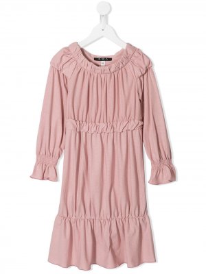 Платье со сборками Owa Yurika. Цвет: розовый