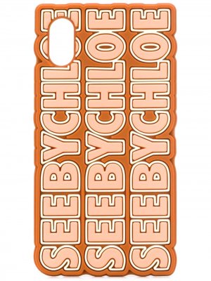 Чехол для iPhone X с логотипом See By Chloé. Цвет: нейтральные цвета