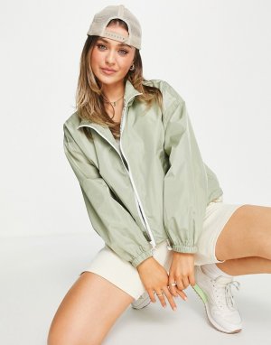 Шалфейно-зеленая укороченная куртка-дождевик -Зеленый цвет ASOS DESIGN