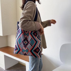 Тканая сумка большой емкости, женская осенне-зимняя новая сумка, атмосферная на плечо, модная корейская большая VIA ROMA