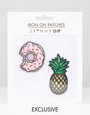 Термонашивка с пончиком и ананасом Skinnydip. Цвет: мульти