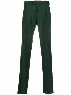 Зауженные брюки строгого кроя LUIGI BIANCHI MANTOVA. Цвет: зеленый