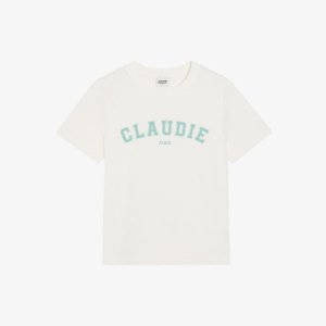 Хлопковая футболка с короткими рукавами и отделкой логотипом , цвет naturels Claudie Pierlot