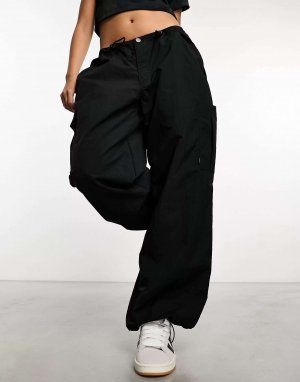 Черные нейлоновые брюки карго Hale Dr Denim. Цвет: черный